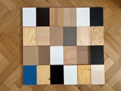 Muster sammlung holzwerkstoffe - muster,