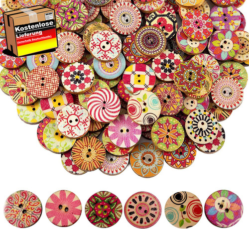 Bunte holzknöpfe 15mm - 15mm, für